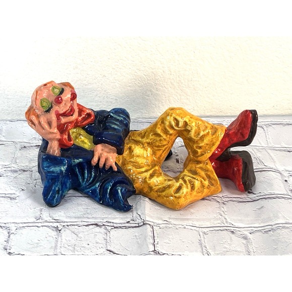 Other - vtg70'sMexican Folk Art Paper Mache Clown Artist Signed Alvarez B-22 10''x 7.5''